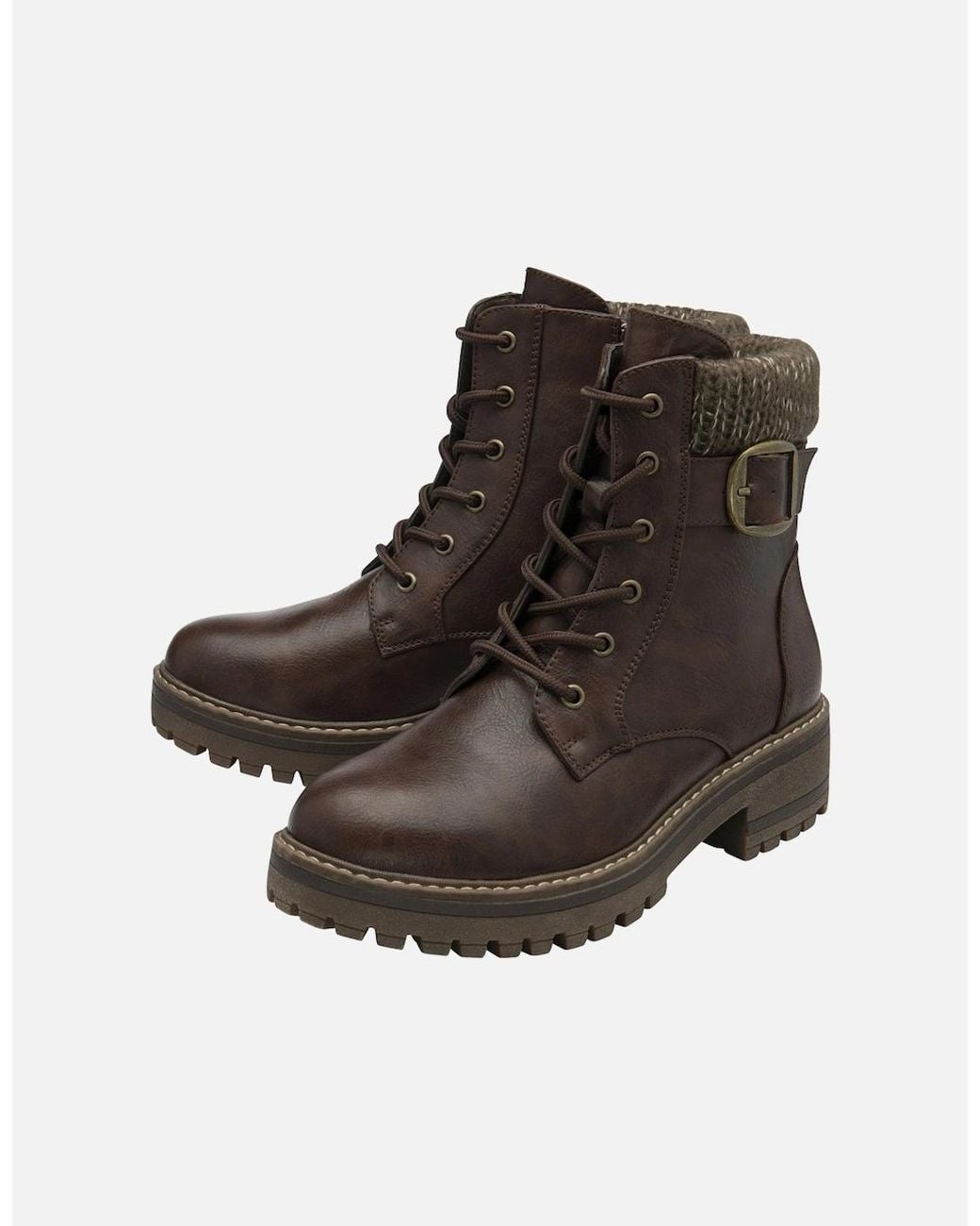 Lotus Brown Gretal Ankle Boots