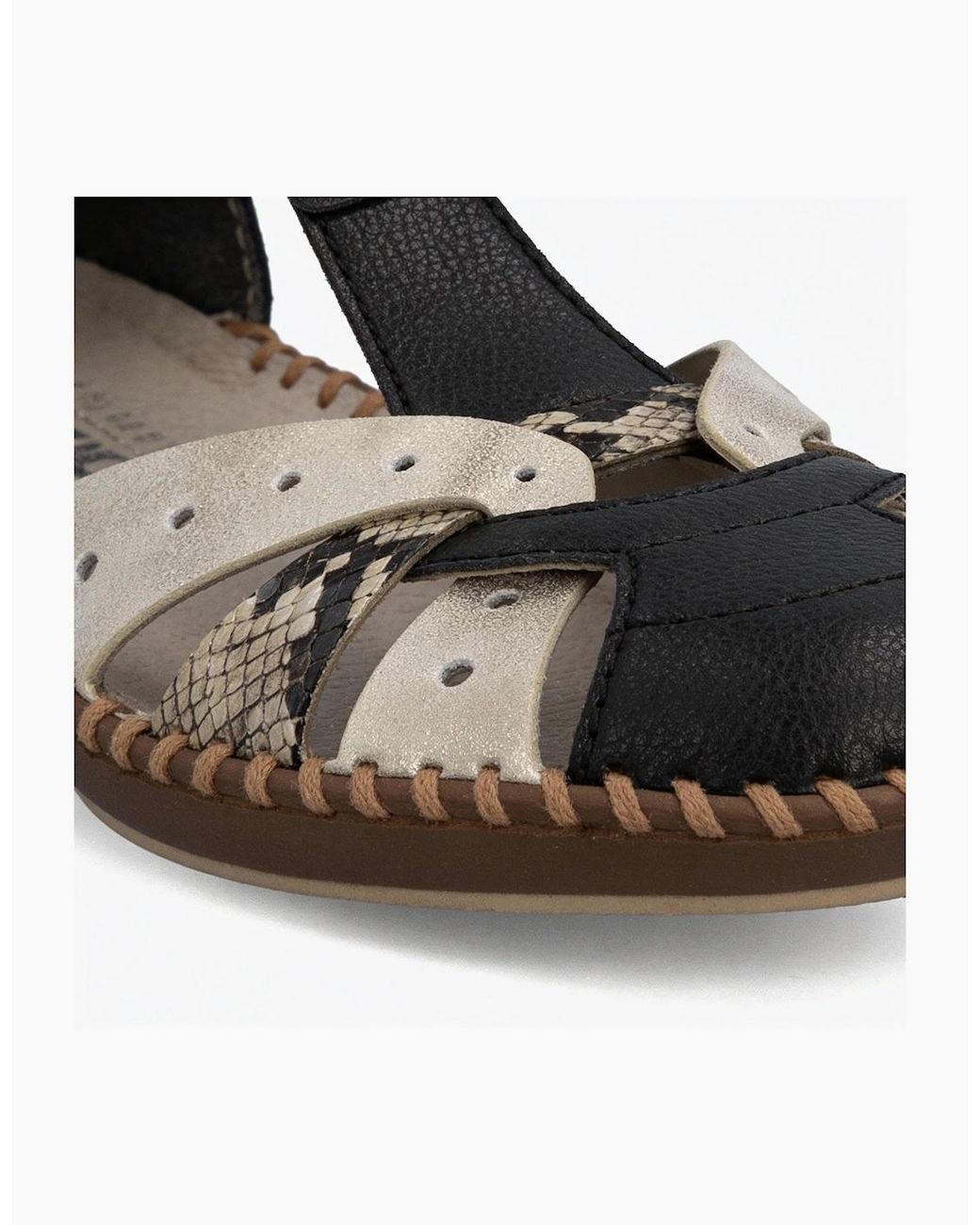 Rieker Black Desideria T-Strap Sandals