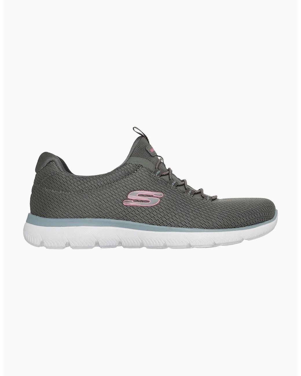 Skechers Gray Summits Summer Blush Textile Trainers