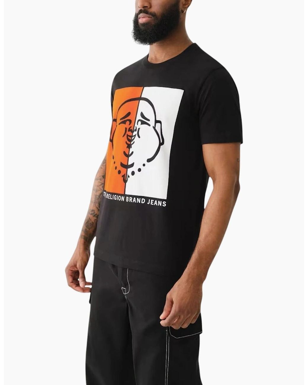 True Religion Black 108323 Graphic T Shirts for men