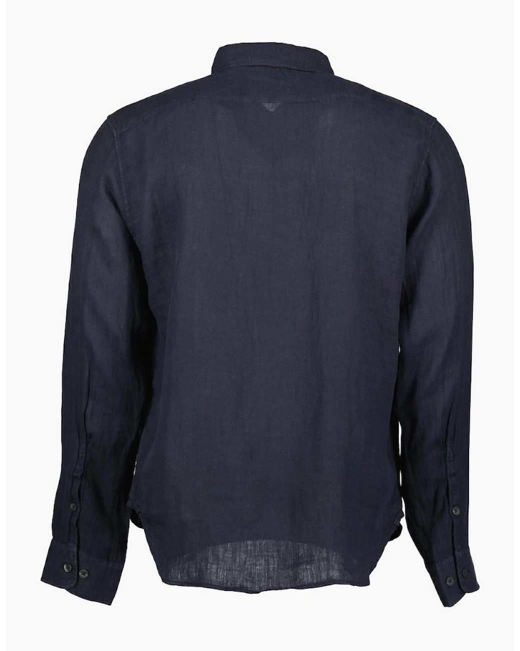 C P Company Blue Long Sleeve Linen Overshirt for men