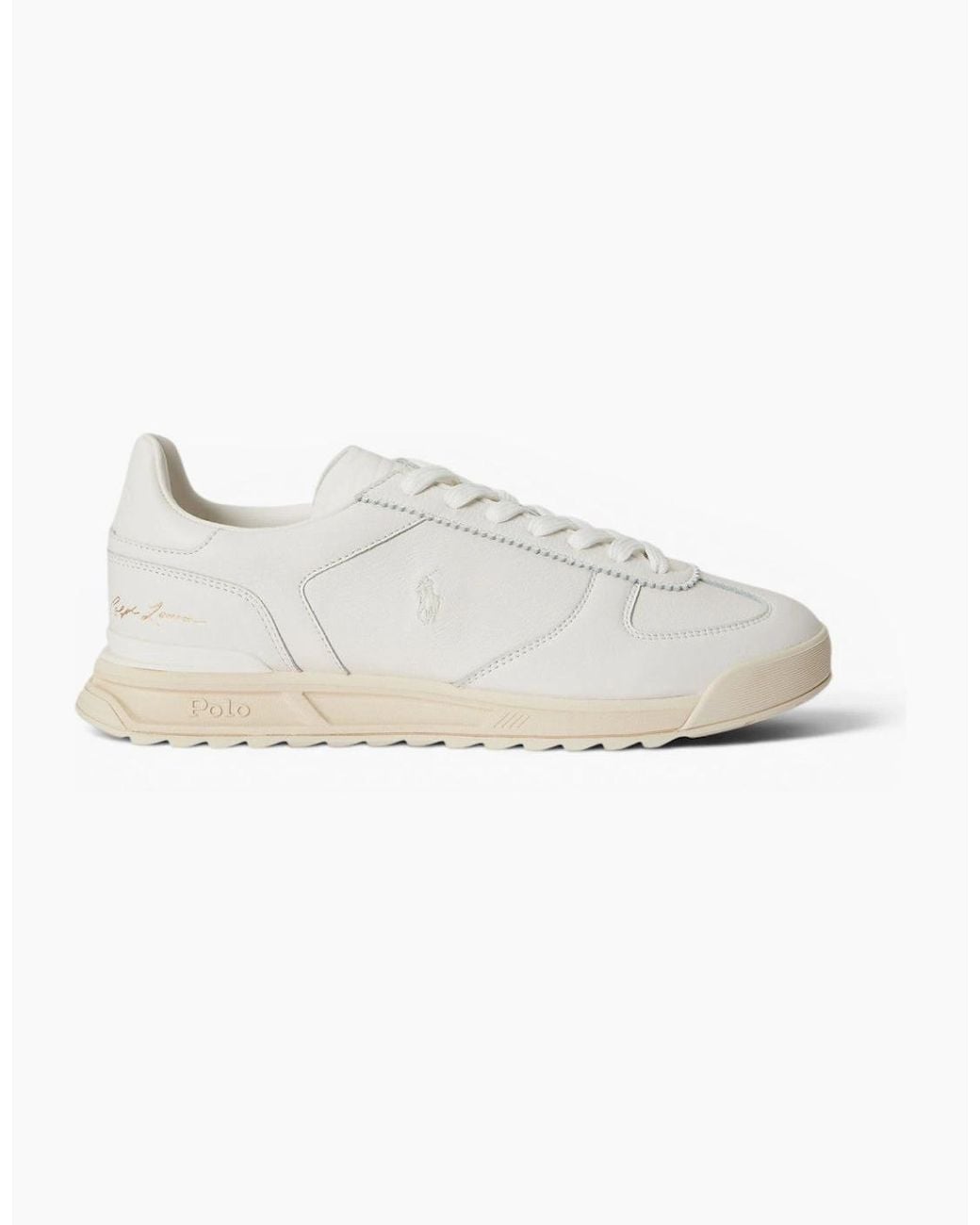 Polo Ralph Lauren White Varick Signature Trainers 001 Deckwash for men