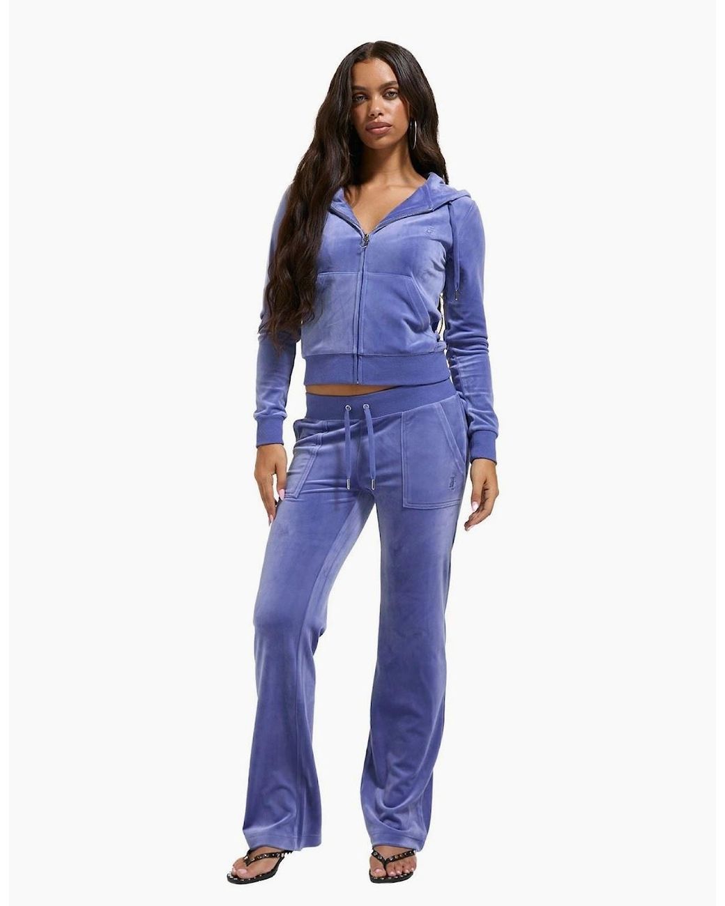 Juicy Couture Blue Robertson Classic Jacket Polyester Hooded Sweatshirt