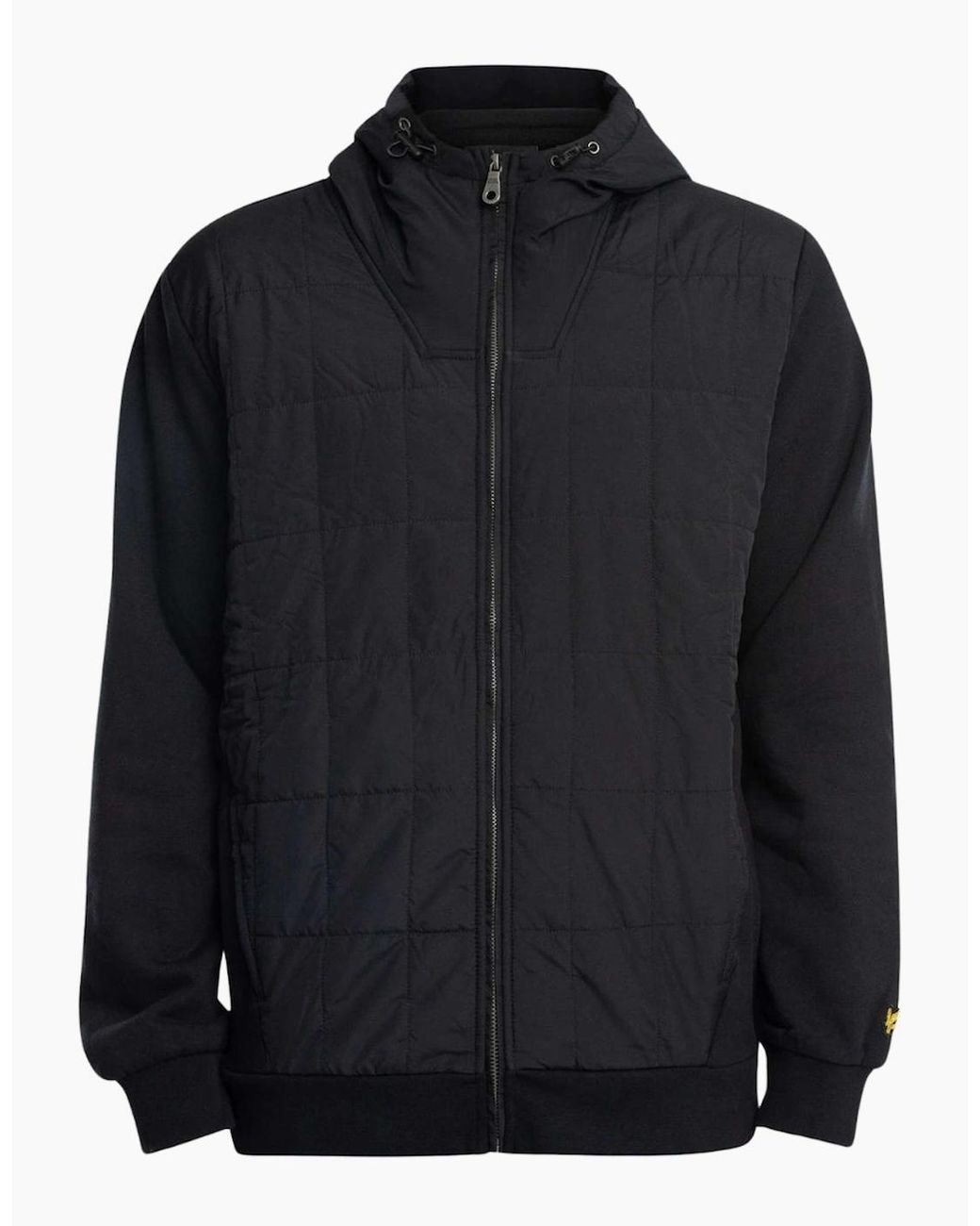 Lyle & Scott Blue Lyle & Scott Hybrid Quilted Zip-Up Hoodie for men