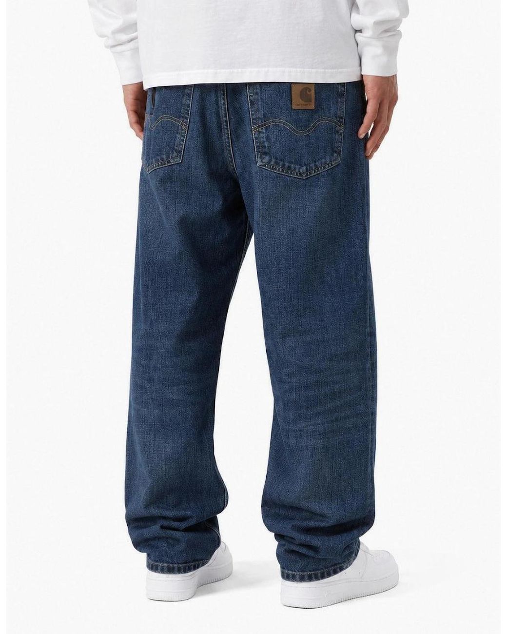 Carhartt Blue Marlow Pant Edgewood Denim Dark Used Wash for men