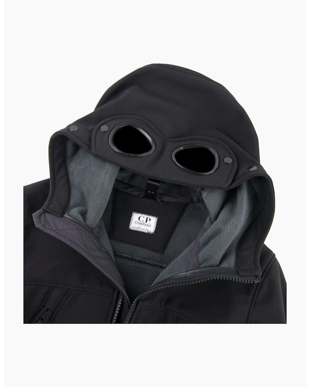 C P Company Black Undersixteen Shell Goggle Hood Jacket 999