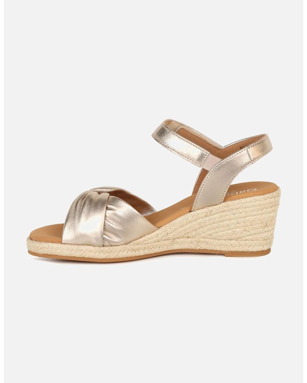Gabor Metallic Moon Wedge Heel Sandals
