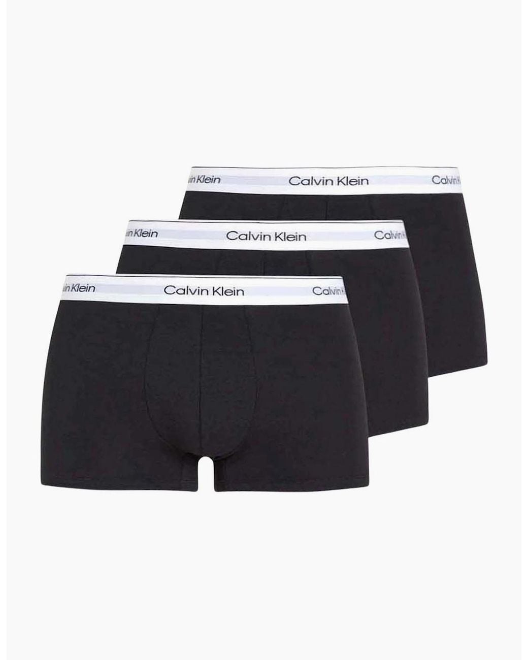 Calvin Klein Blue 3-Pack Icon Cotton Stretch Low-Rise Boxer Trunks for men
