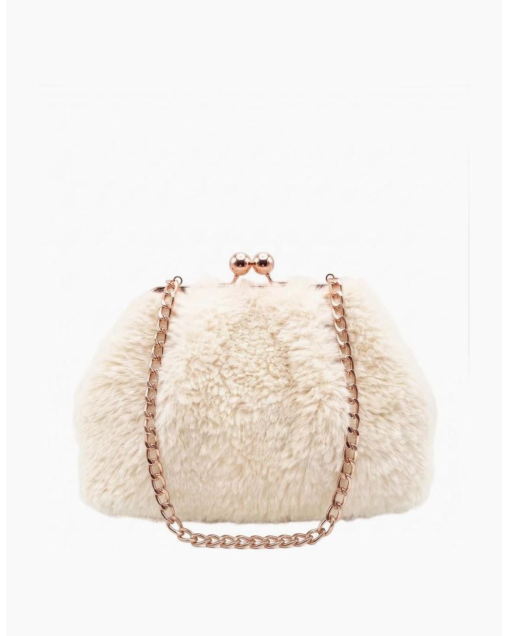Nooki Design Natural Booba Faux Fur Clutch Bag