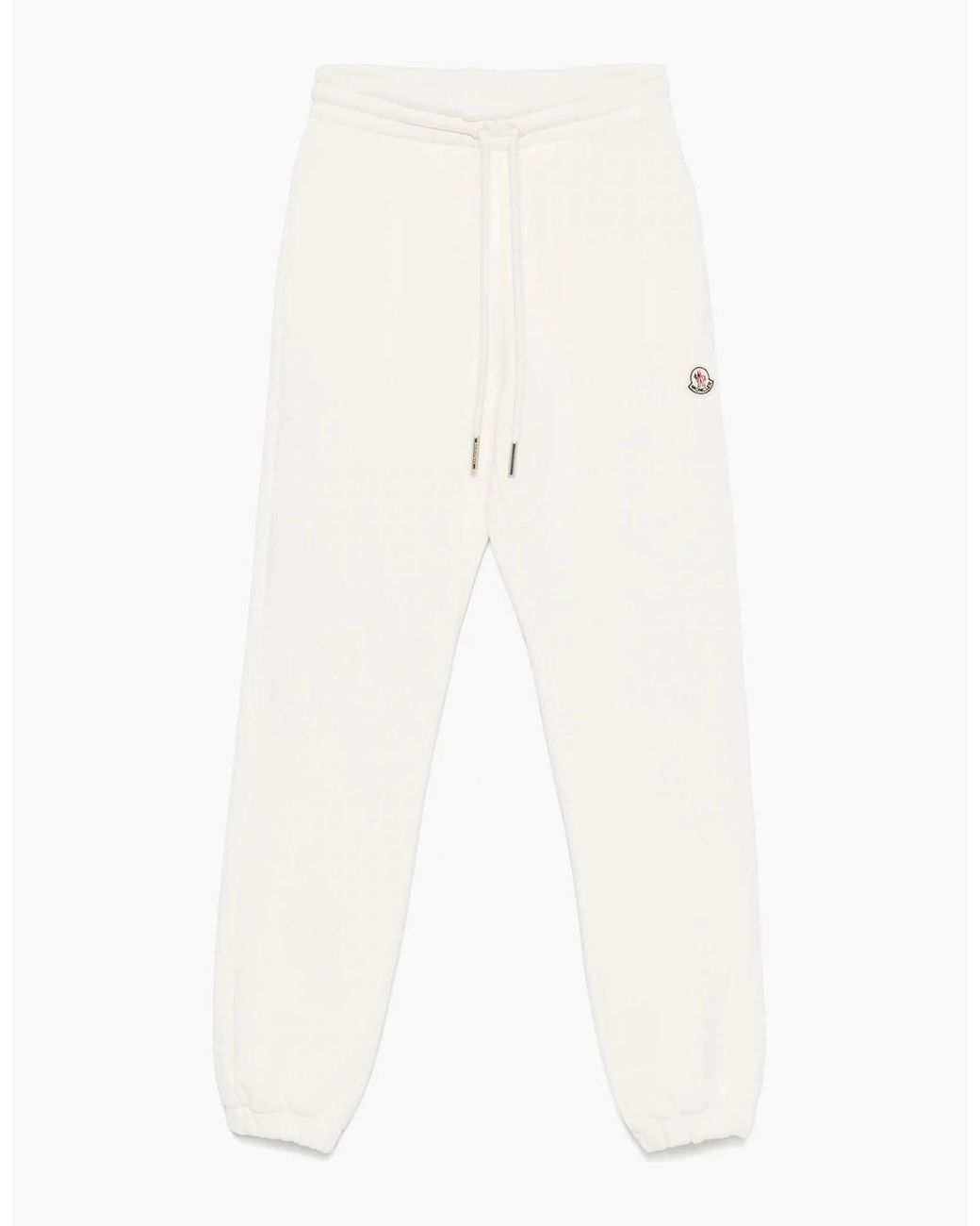 Moncler White Archive Logo Joggers