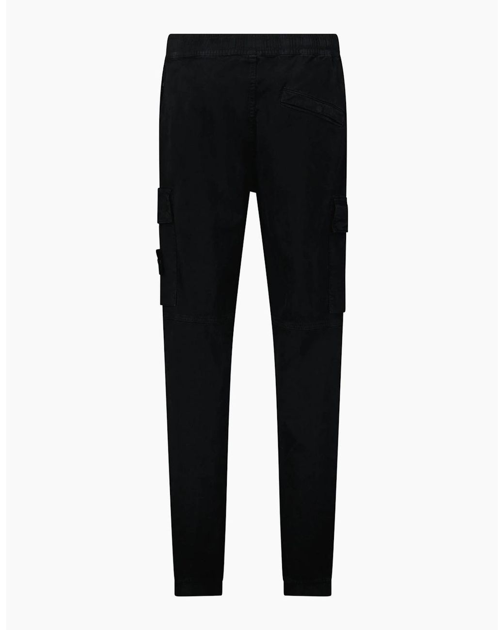 Stone Island Black Stretch 'Old' Effect Cargo Trousers for men