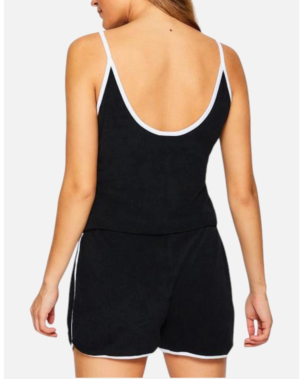 Ellesse Black Loron Playsuit Size 12 14 Summer Sports Jumpsuit Dungarees