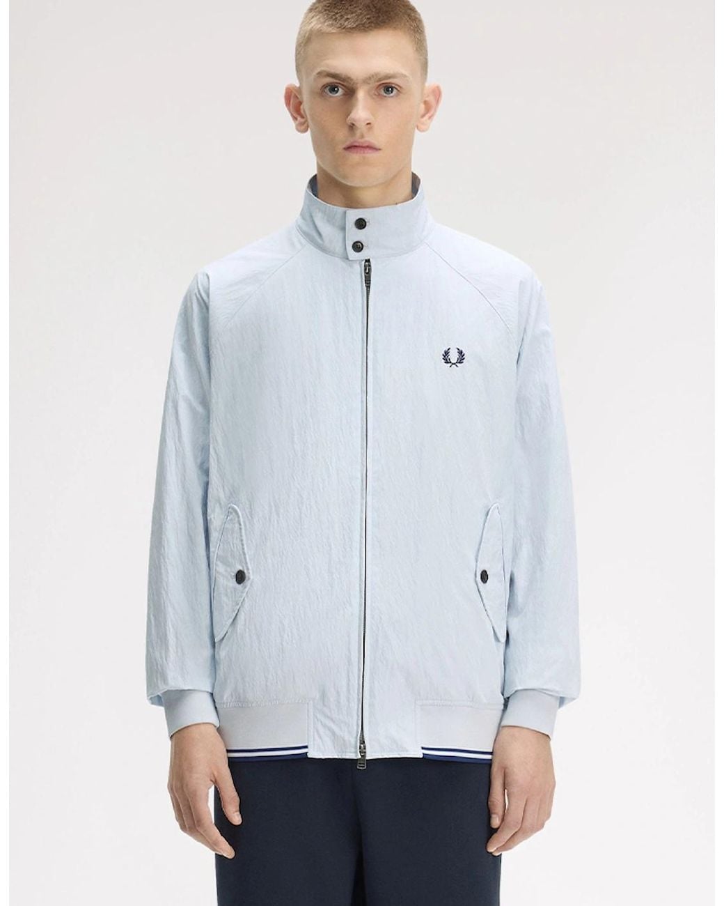 Fred Perry Blue Crinkle Harrington Jacket