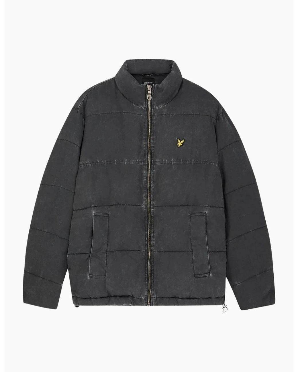 Lyle & Scott Gray Lyle & Scott Faded Funnelled Puffer Jacket for men