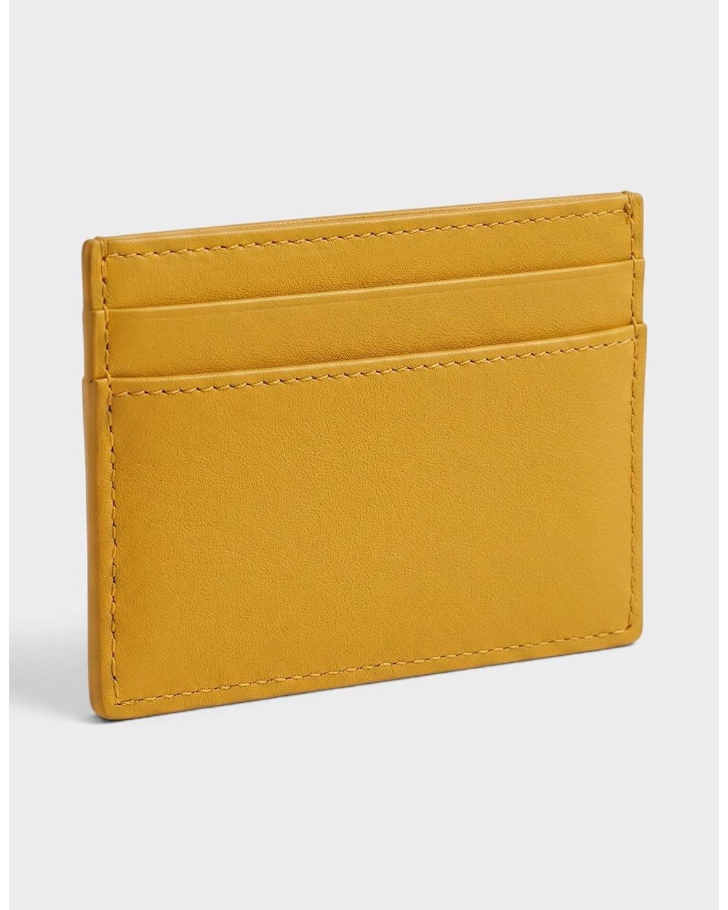 Versace Yellow Medusa Card Case Quilted Mustard