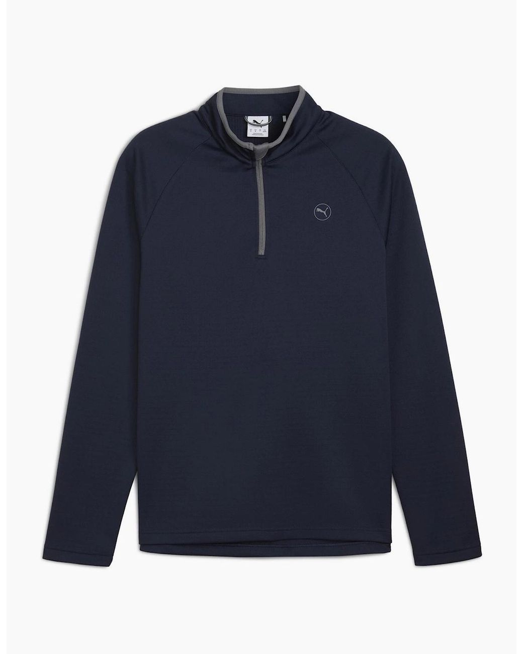 PUMA Blue Waffle Fleece Pullover Jumper for men
