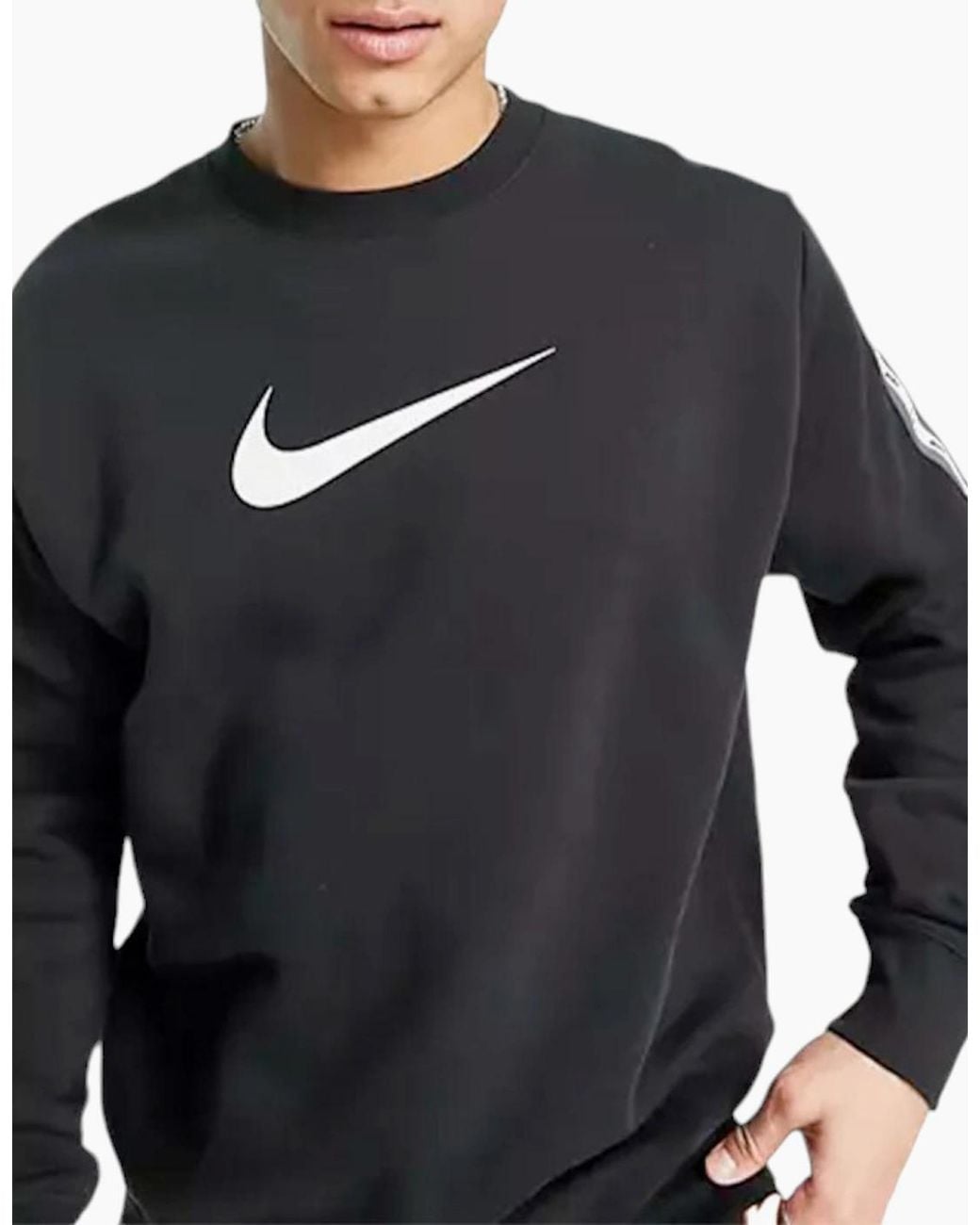 Nike Black Repeat Sweatshirts Casual Gym Sports Pullover Jumper Top for men
