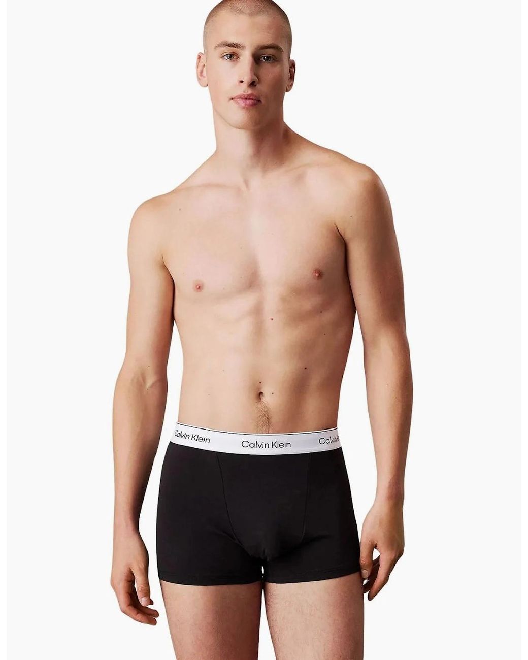 Calvin Klein 3-Pack Icon Cotton Stretch 'Relaxed Dart' Boxer Trunks, /Glacier/Bluebell for men