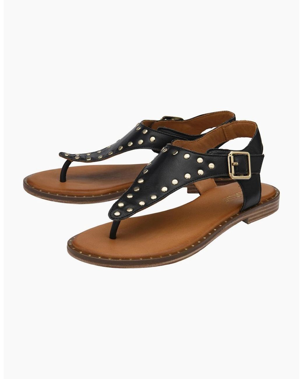Lotus Black Juanita Toe Post Sandals
