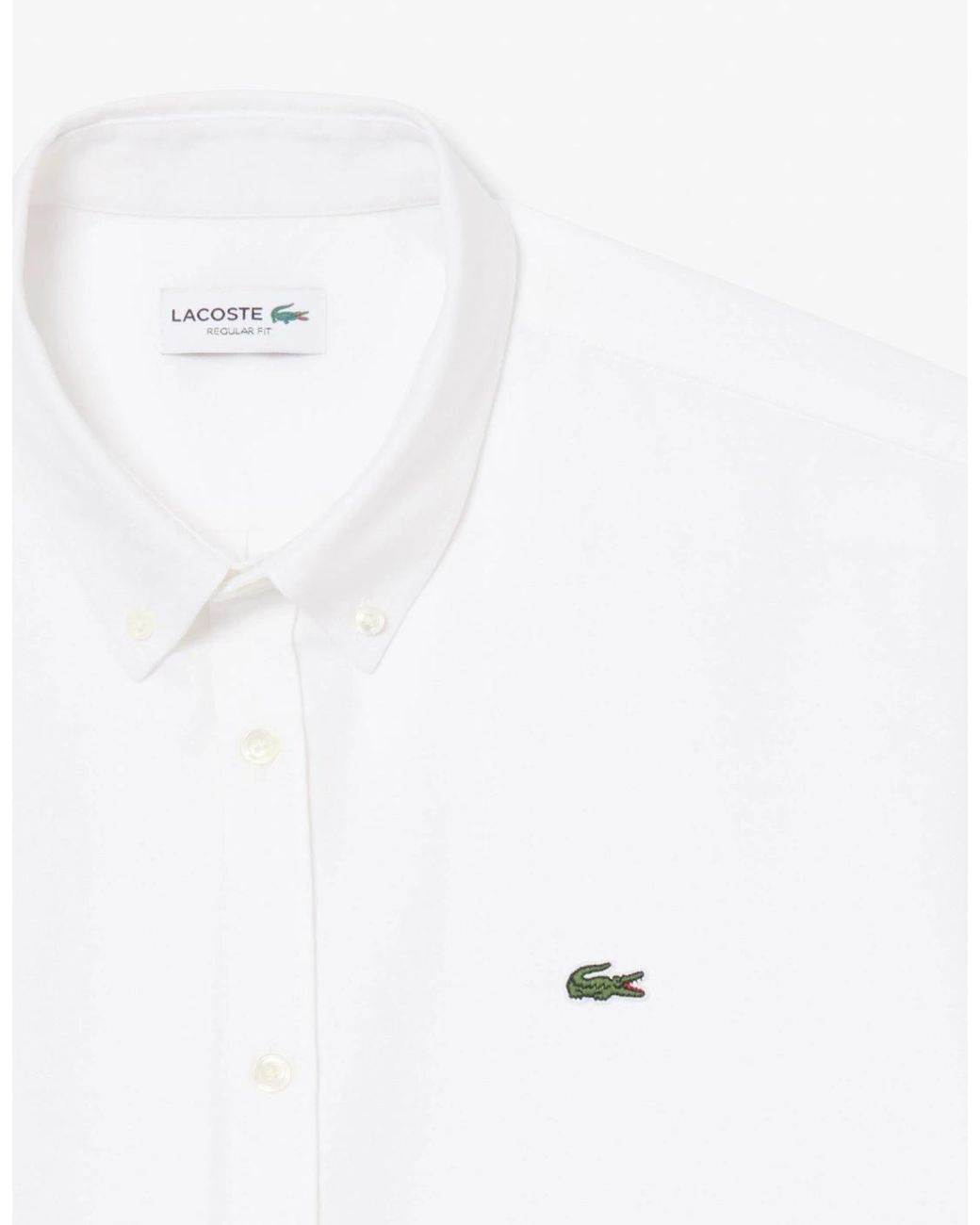 Lacoste White Regular Fit Oxford Shirt for men