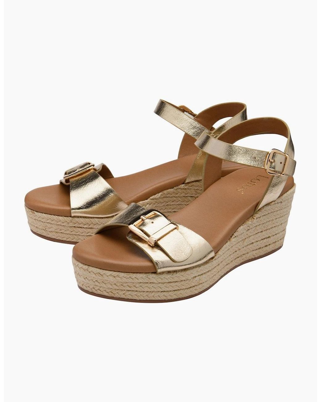 Lotus Metallic Emeia Wedge Sandals