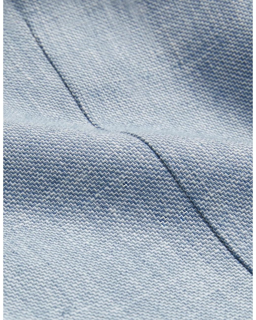 Ted Baker Blue Damaskj Slim Cotton Linen Blazer Jacket for men