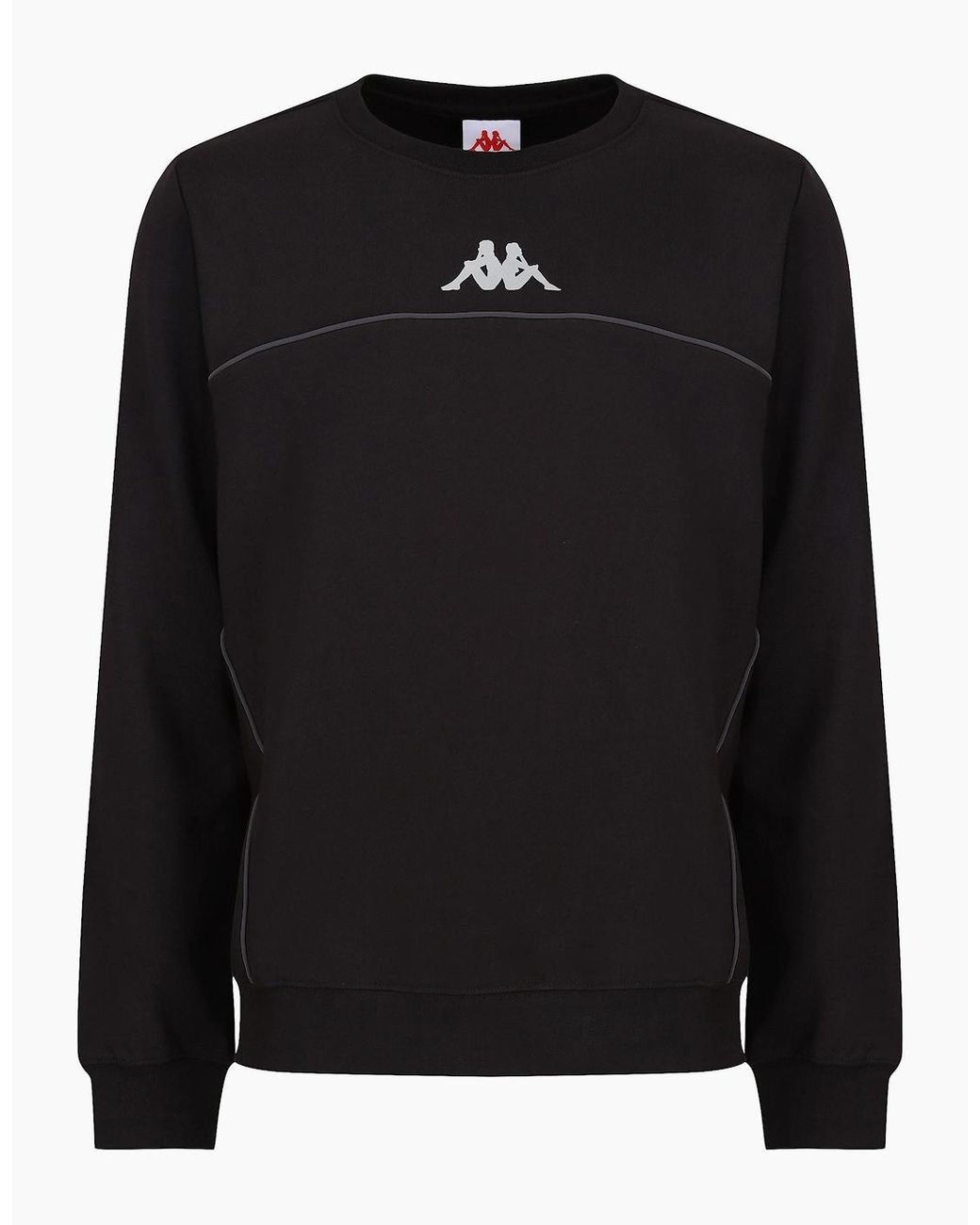Kappa Black Authentic Futur Faniver Regular Fit Crew Neck Sweatshirt for men