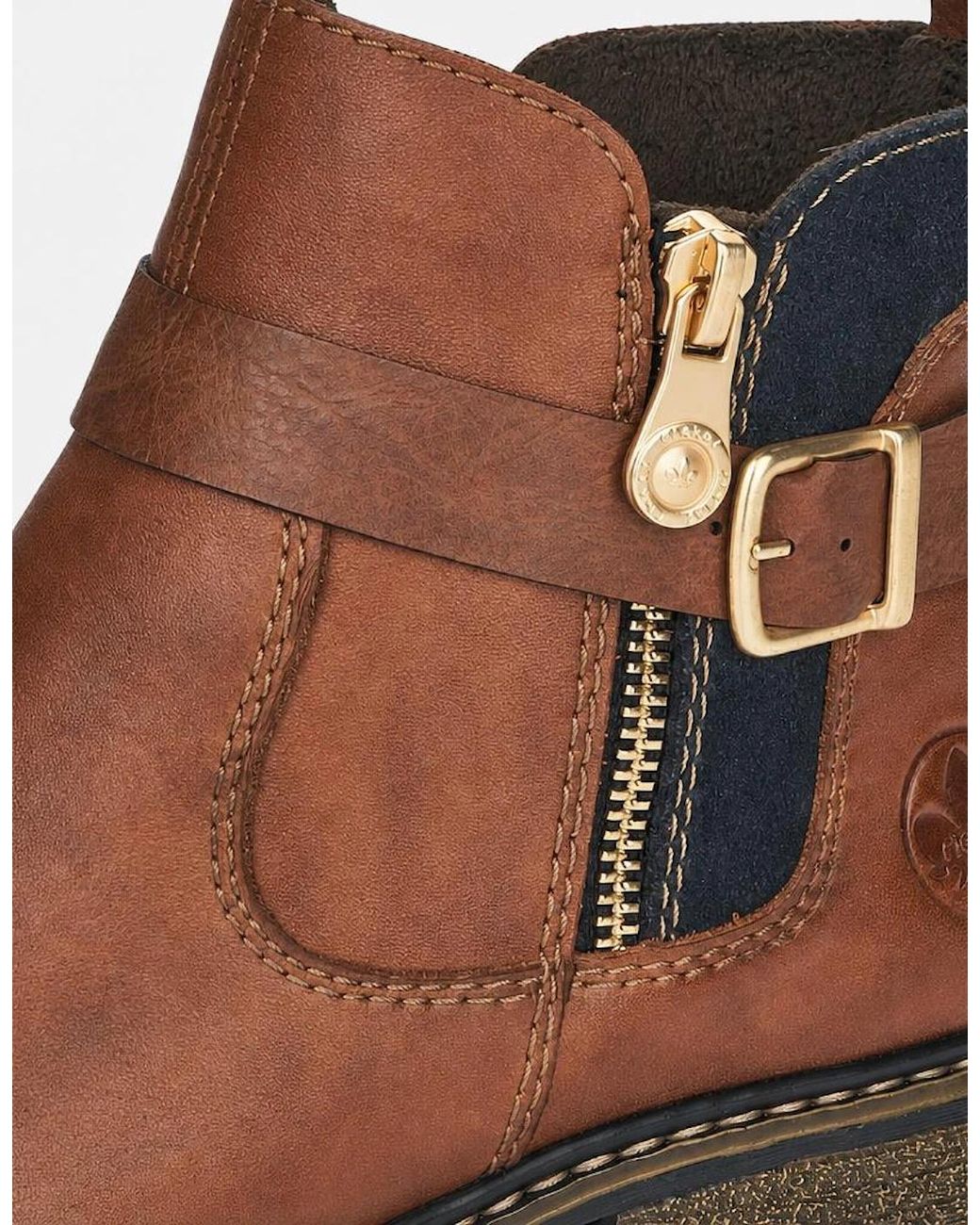 Rieker Brown Z4959-22 Leather Boots Chestnut