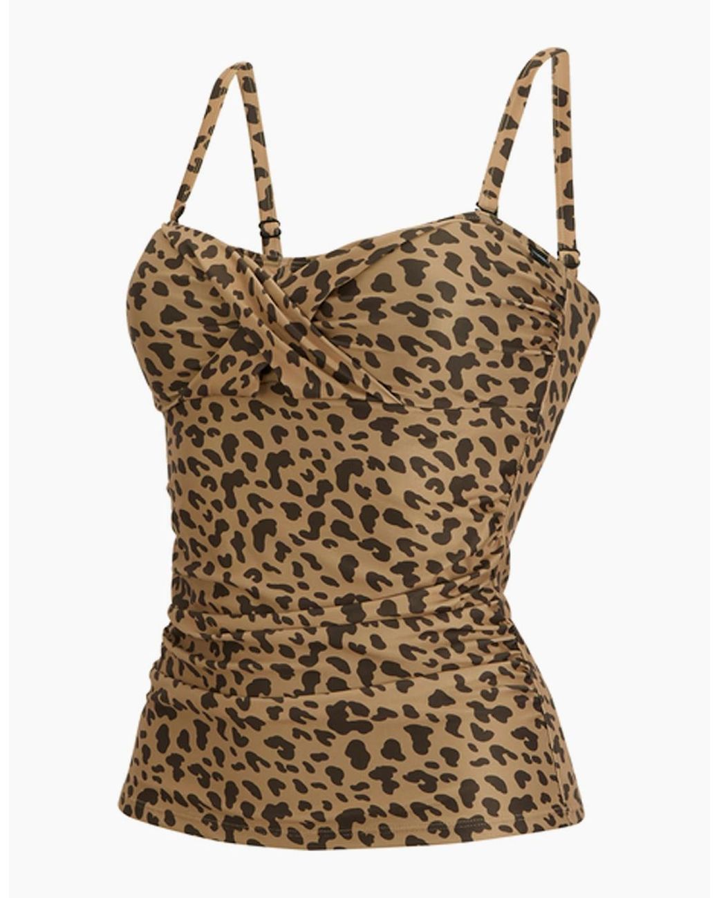 Regatta Brown Ladies Aceana Iii Leopard Print Tankini Top