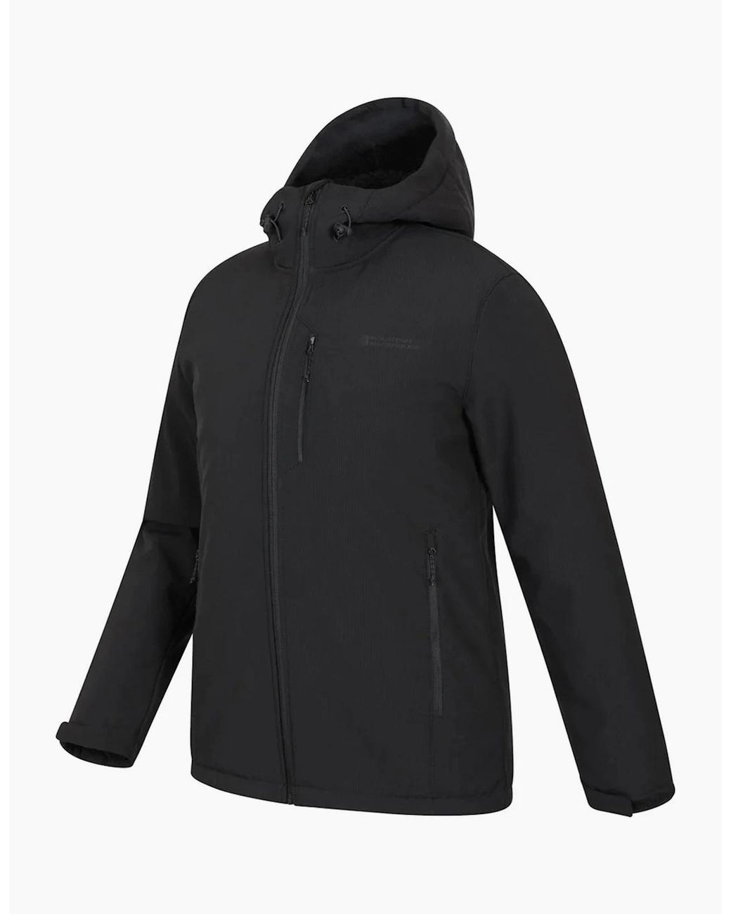 Mountain Warehouse Black Charleston Faux Fur Lined Soft Shell Jacket for men