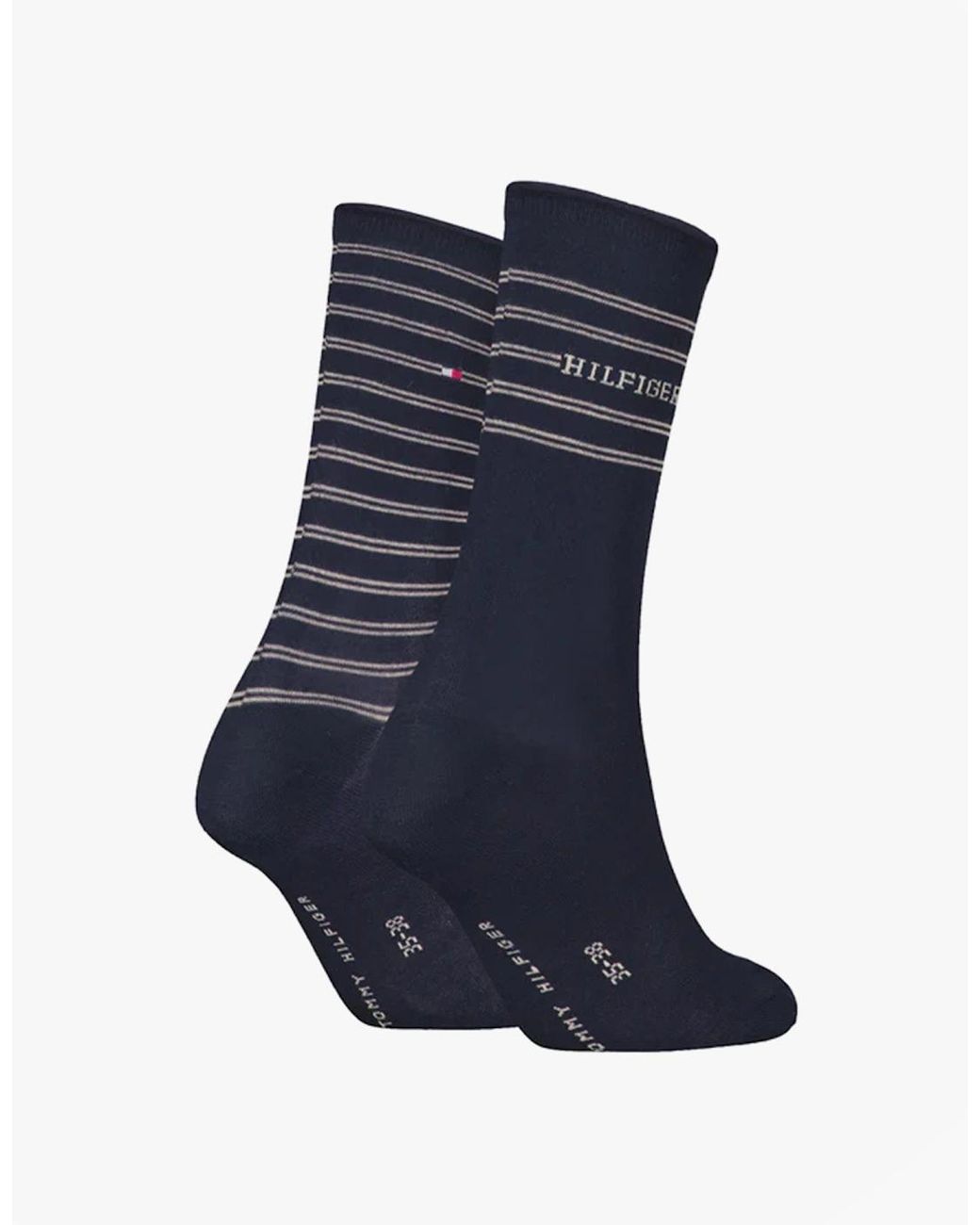 Tommy Hilfiger Blue 2 Pack Stripe Crew Socks