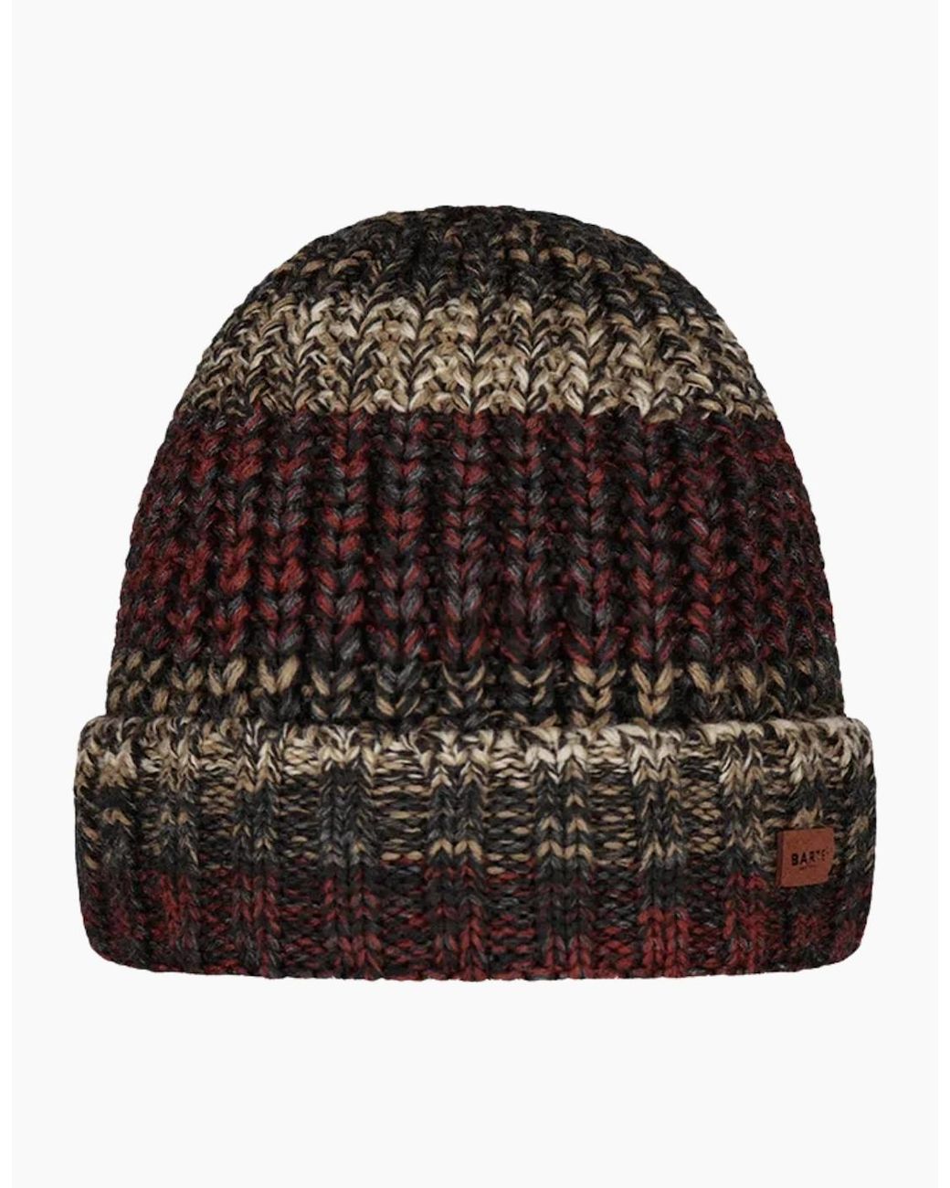 Barts Black Akotan Chunky Knit Cuffed Beanie Hat for men