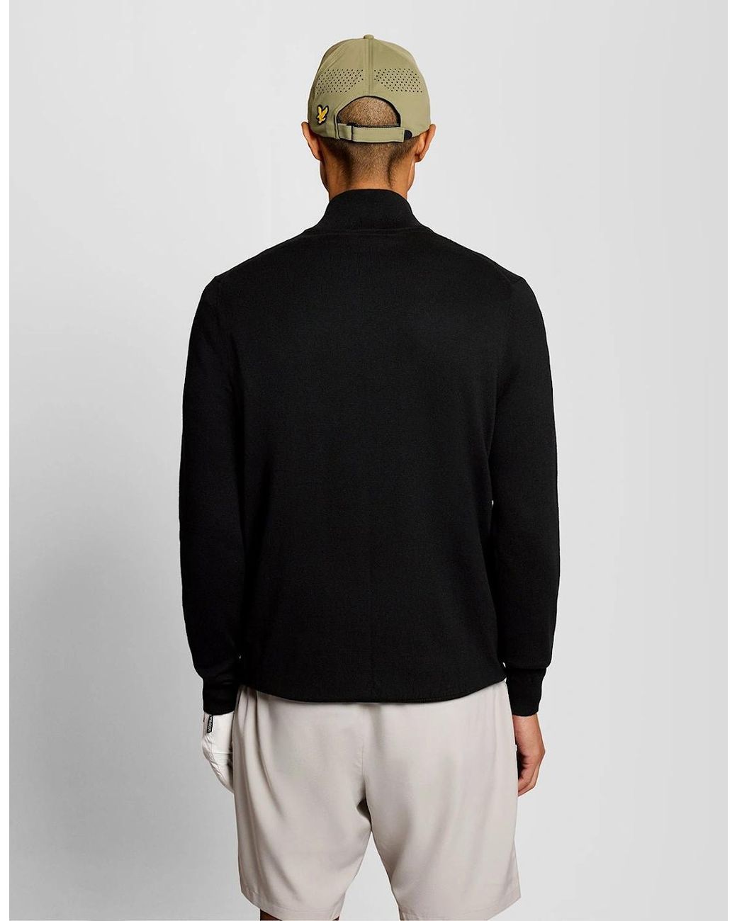 Lyle & Scott Black Eagle Cotton Blend 1/4 Zip Jumper for men