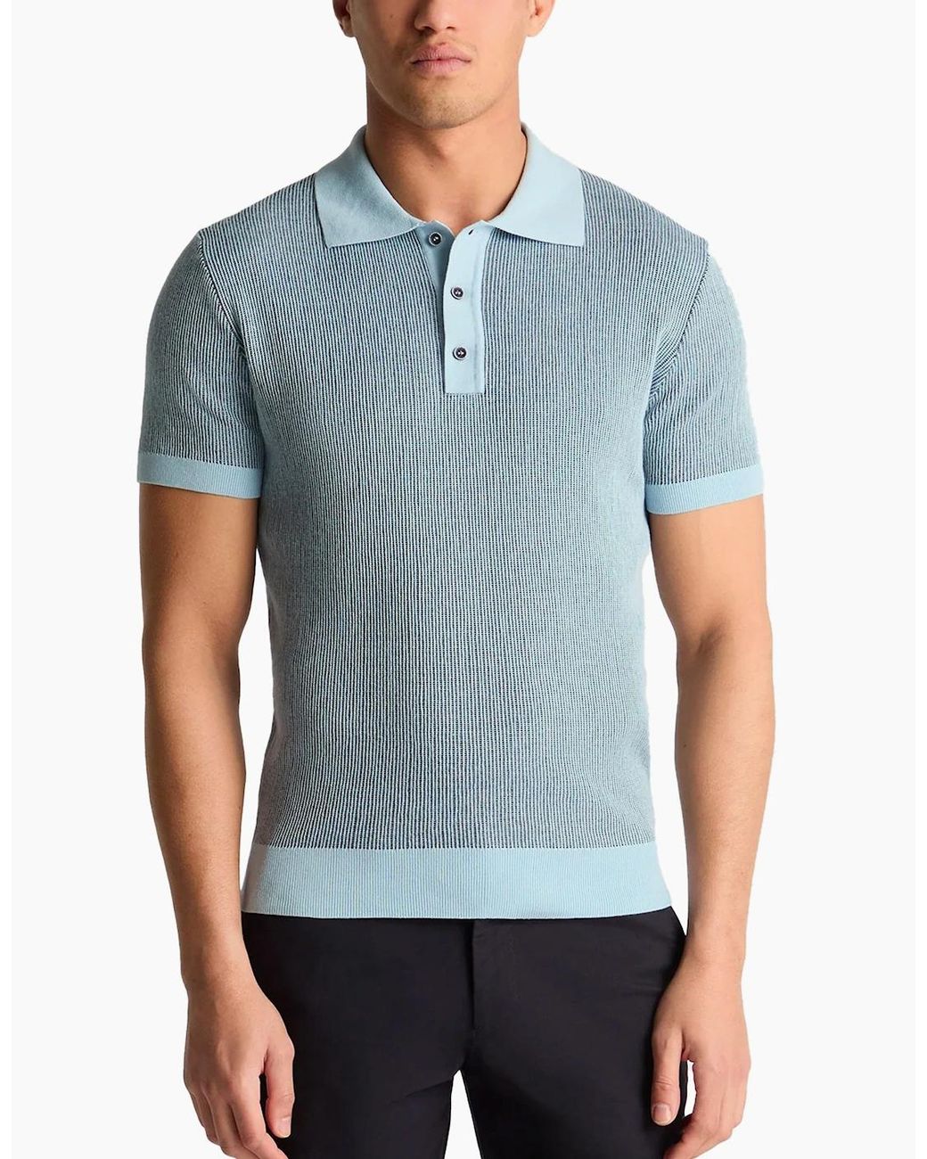 Remus Uomo Blue Knitted Polo Shirt for men