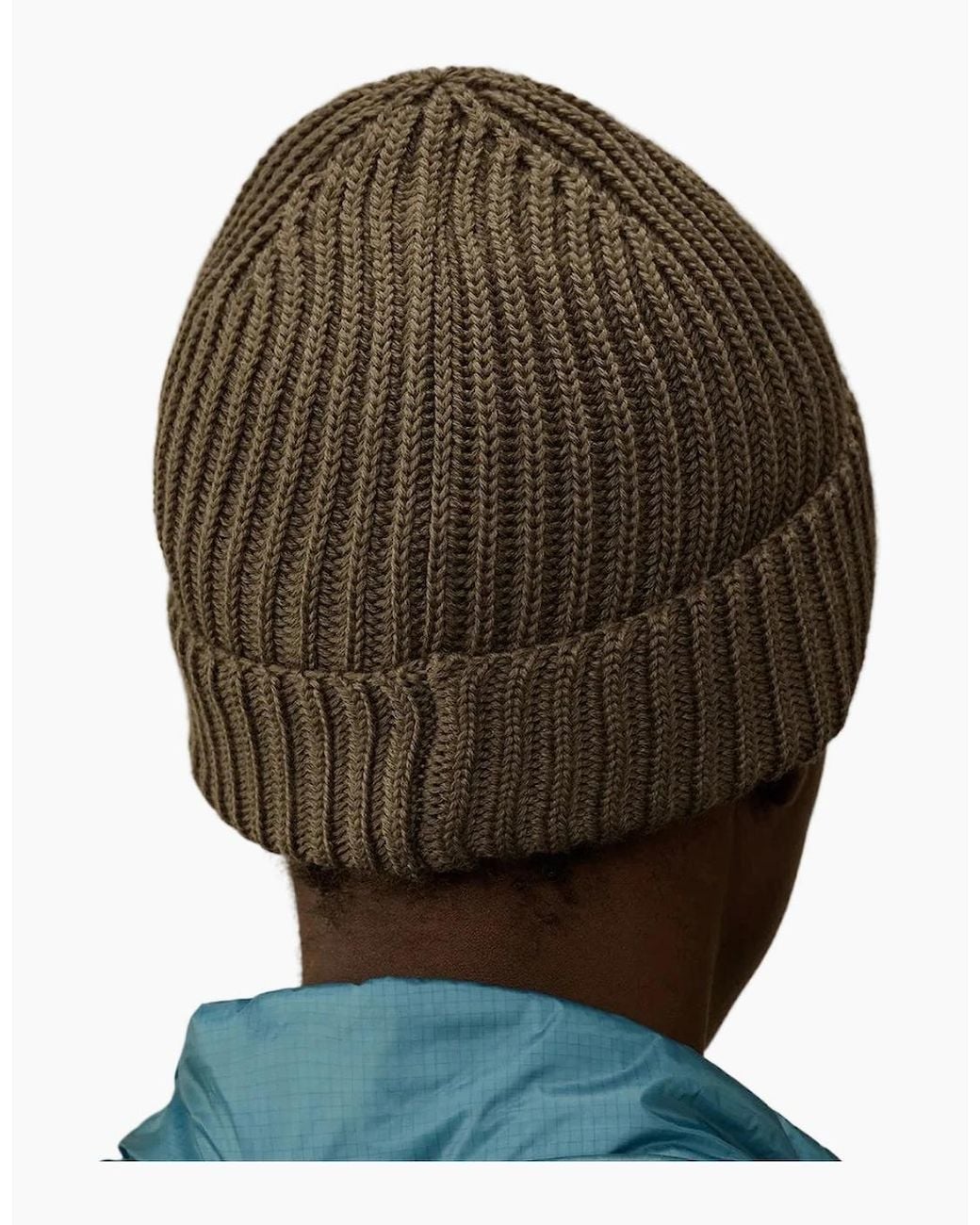 C P Company Brown Extrafine Merino Wool Goggle Beanie for men