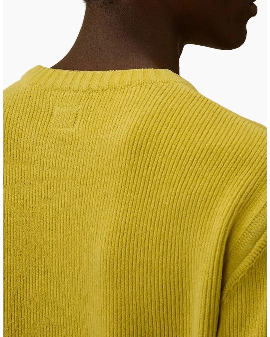 C P Company Green Chenille Crewneck Lens Knit for men