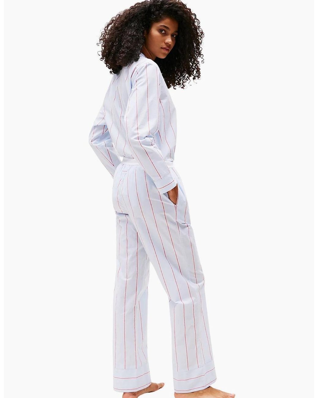 Tommy Hilfiger White Heritage Stripe Woven Poplin Pyjama Bottoms, Sweet