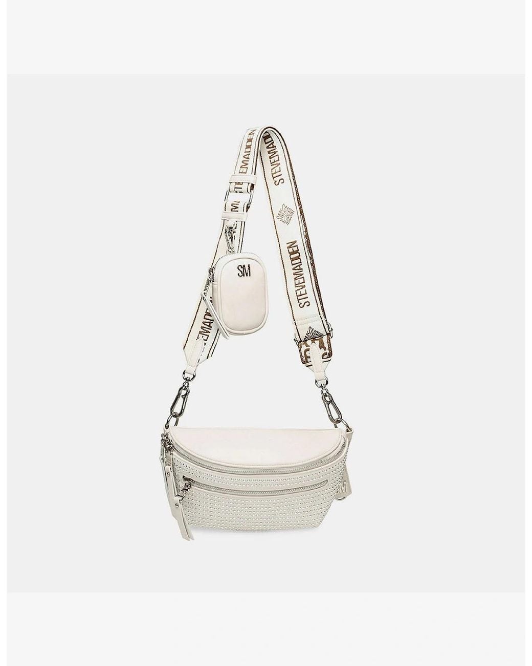 Steve Madden White Cross Body Crescent Shape Fanny Pack