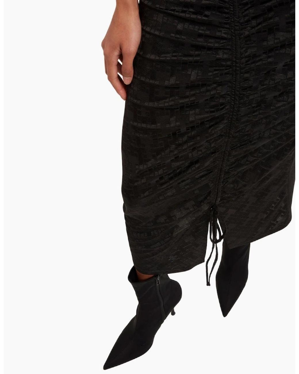 Ted Baker Black Sherlay Jacquard T Bodycon Gathered Dress