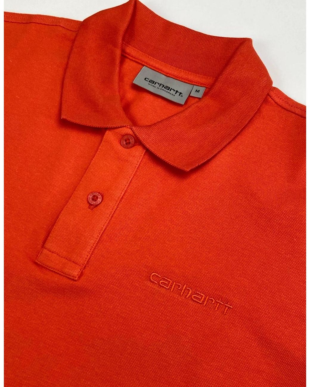 Carhartt Red Coral Script Polo Shirt for men