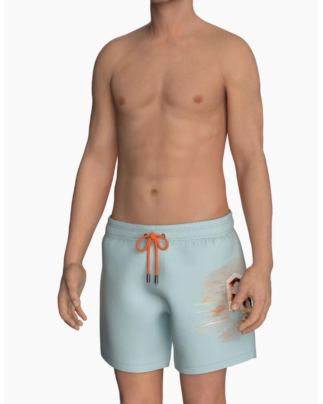 Philipp Plein Blue Plein Sport Metallic Logo Medium Boardshort Swim Shorts for men