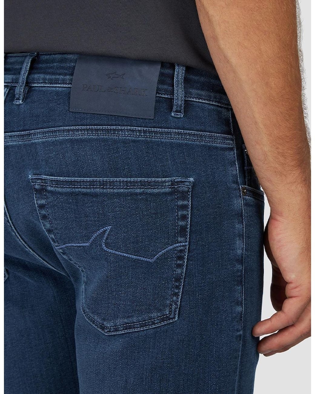 Paul & Shark Blue Comfort Rivet Stretch Denim Jeans for men