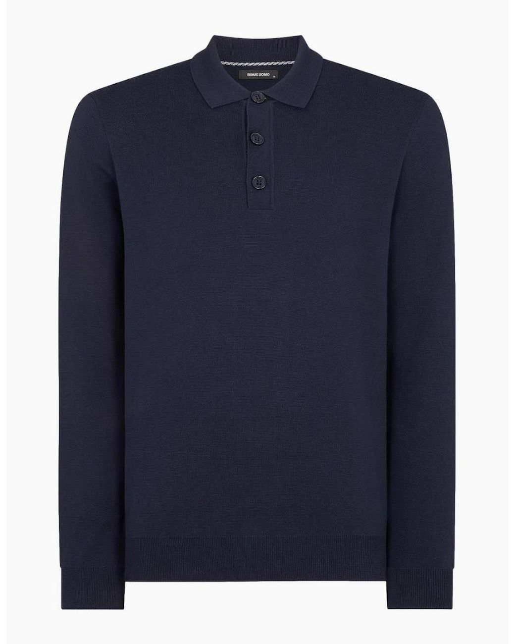 Remus Uomo Blue Knitted Polo A1-26 78 for men