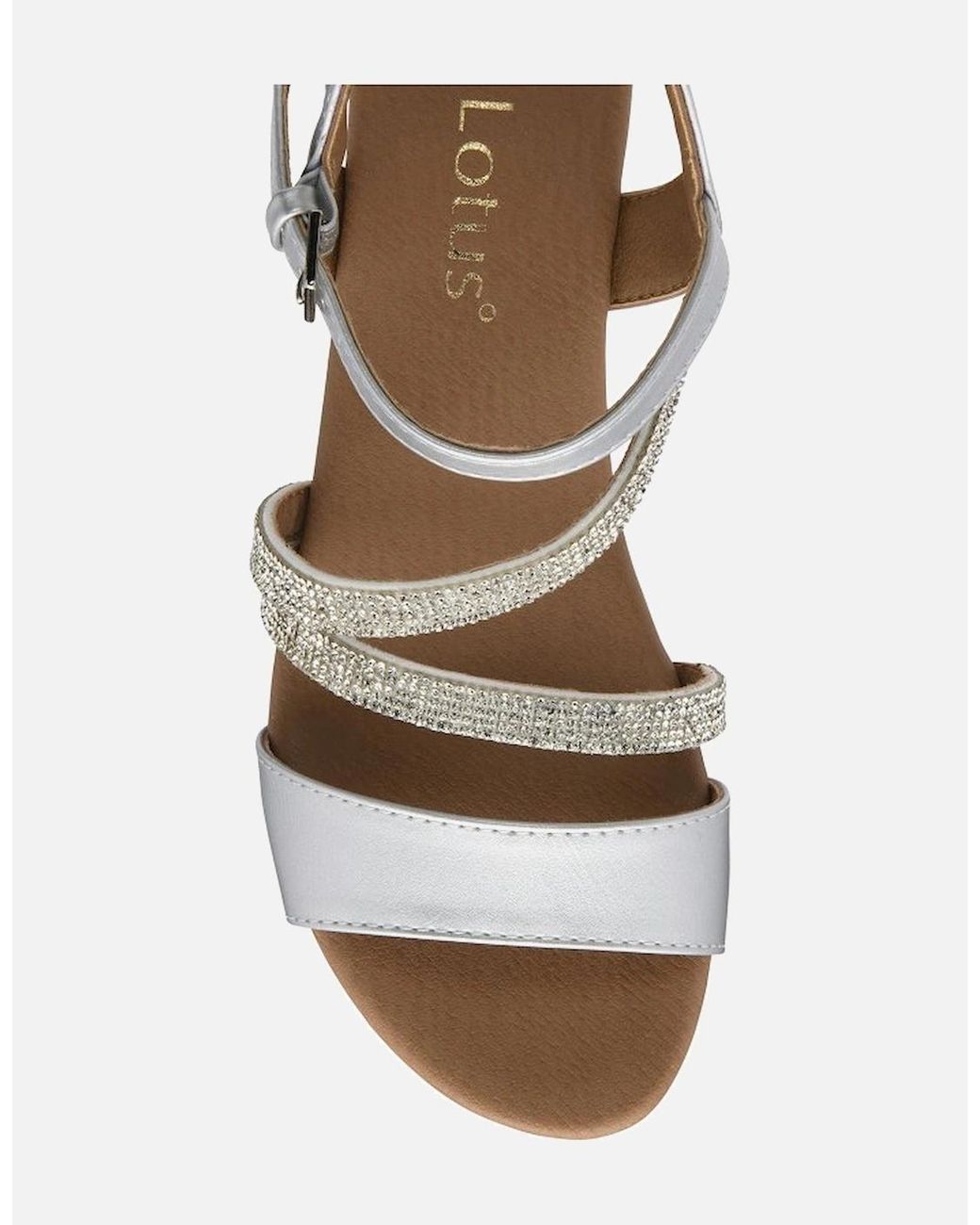Lotus Metallic Goldie Wedge Sandals