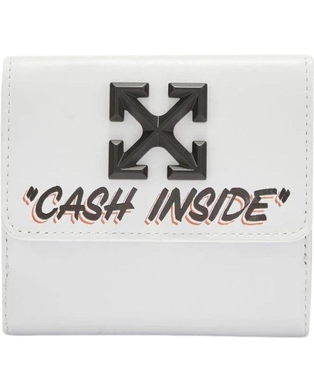 Off-White c/o Virgil Abloh Metallic Quote Logo Jitney French Purse