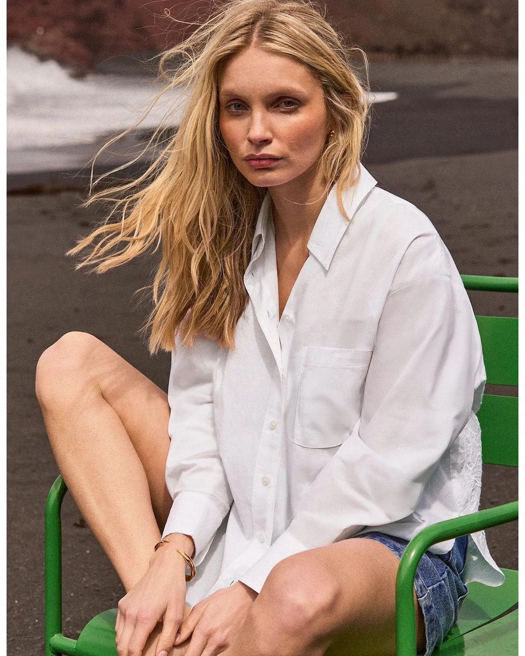 Ro&zo White Cutwork Embroidered Back Shirt