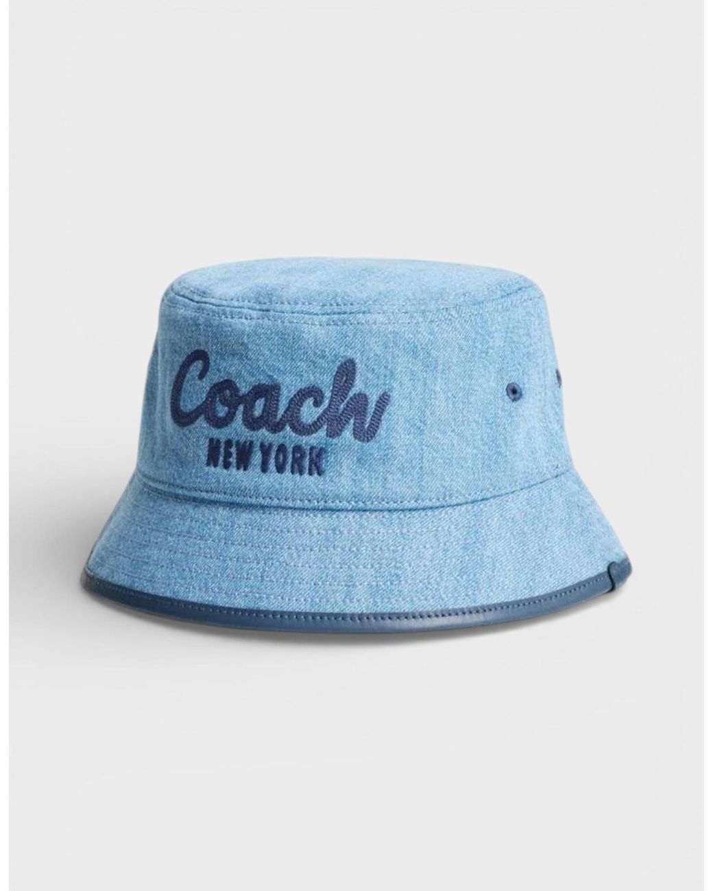 COACH Blue Embroidered Bucket Hat