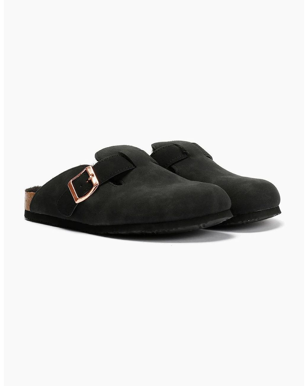 Original Penguin Black Penguin Poppy Fur Suede Mules