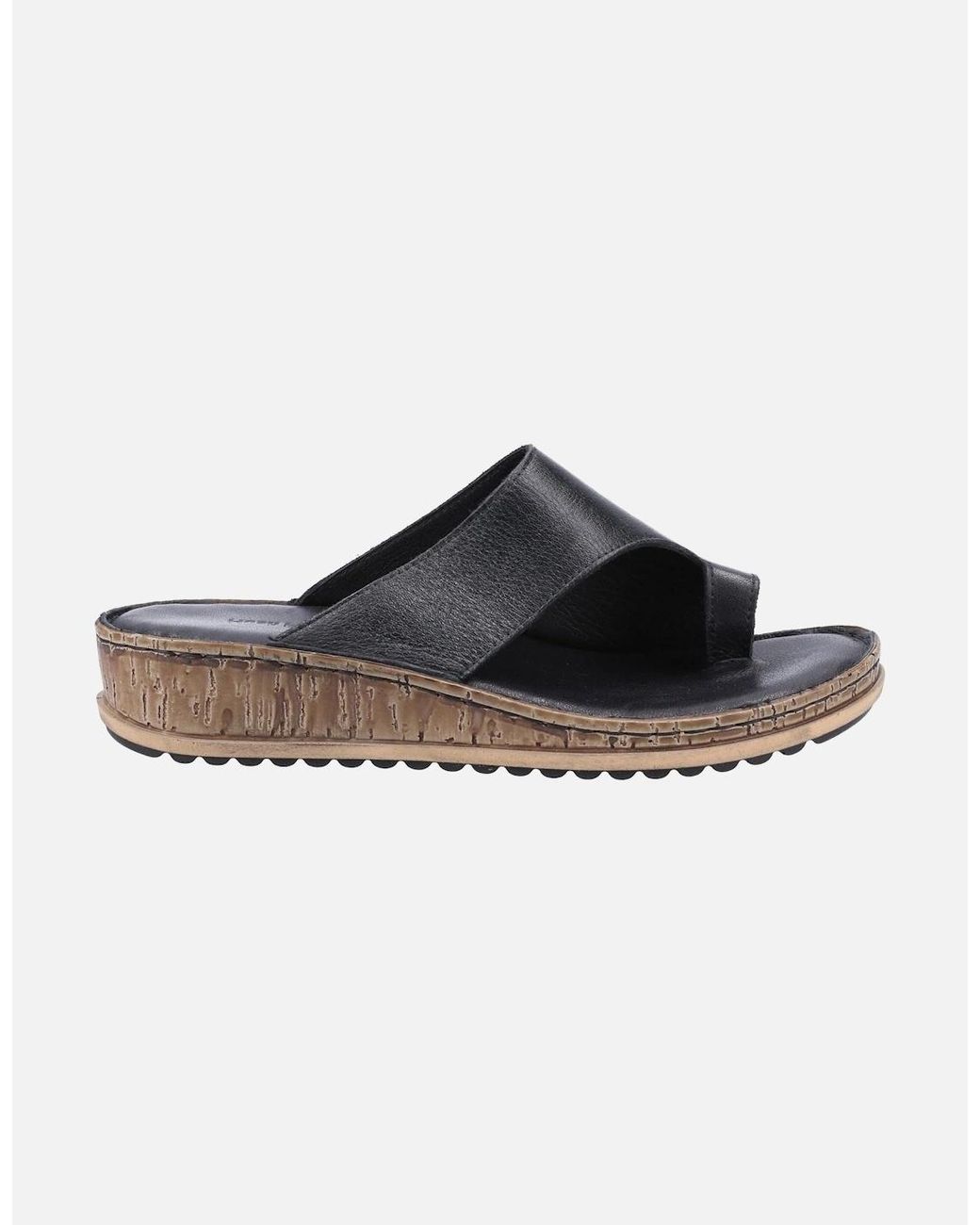 Hush Puppies Black Elissa Toepost Suede Sandals