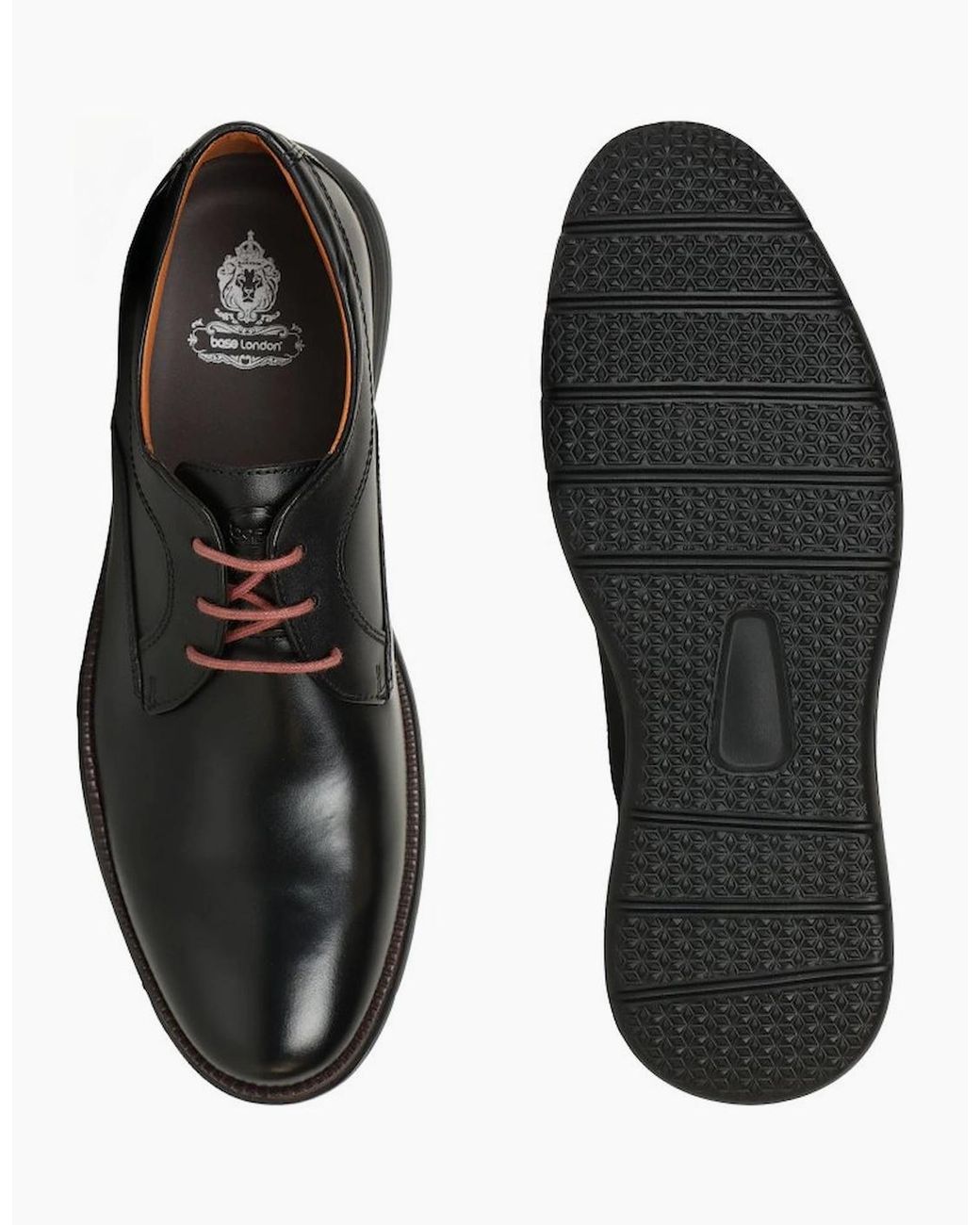 Base London Black Wing Derby Shoes for men